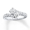 Thumbnail Image 1 of Previously Owned - Ever Us® 2 CT. T. W. Two-Stone Diamond Bypass Ring in 14K White Gold