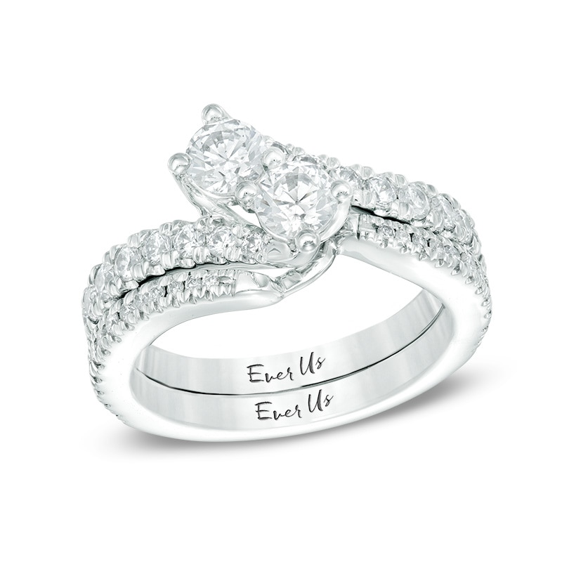 Main Image 3 of Previously Owned - Ever Us® 1/4 CT. T.W. Diamond Contour Band in 14K White Gold