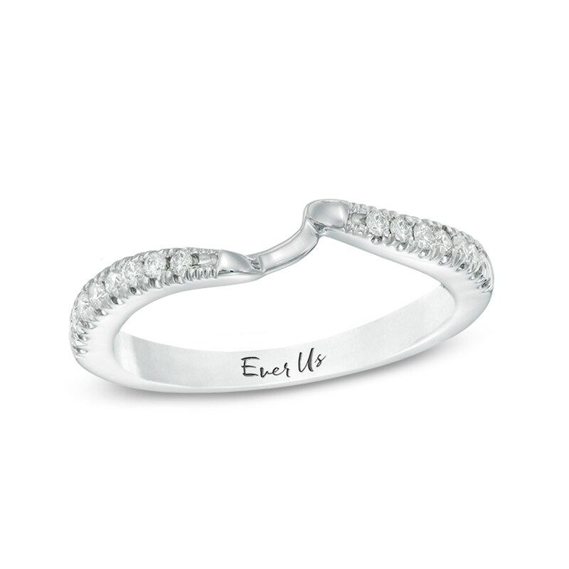 Main Image 1 of Previously Owned - Ever Us® 1/5 CT. T.W. Diamond Contour Band in 14K White Gold