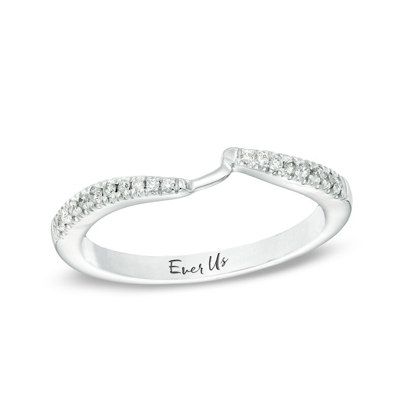 Main Image 1 of Previously Owned - Ever Us® 1/8 CT. T.W. Diamond Contour Band in 14K White Gold