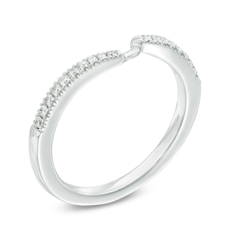 Main Image 2 of Previously Owned - Ever Us® 1/8 CT. T.W. Diamond Contour Band in 14K White Gold