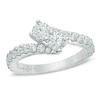 Thumbnail Image 1 of Previously Owned - Ever Us® 3/4 CT. T.W. Two-Stone Diamond Bypass Ring in 14K White Gold