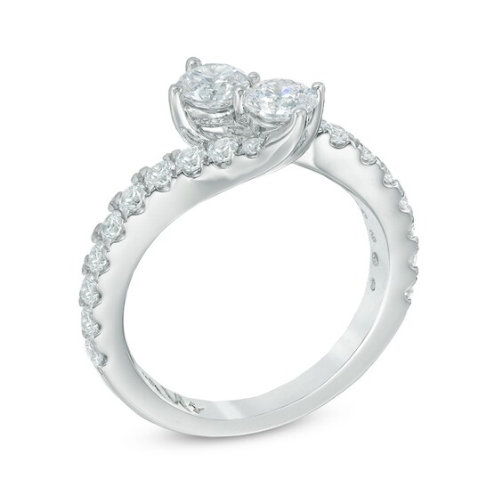 Previously Owned - Ever UsÂ® 3/4 CT. T.w. Two-Stone Diamond Bypass Ring in 14K White Gold