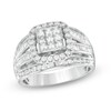 Thumbnail Image 1 of Previously Owned - 1 CT. T.W. Princess-Cut Composite Diamond Frame Split Shank Ring in 10K White Gold