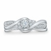 Thumbnail Image 1 of Previously Owned - 1/3 CT. T.W. Diamond Bypass Bridal Set in 10K White Gold