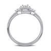 Thumbnail Image 3 of Previously Owned - 5/8 CT. T.W. Princess-Cut Diamond Frame Tri-Sides Vintage-Style Bridal Set in 14K White Gold
