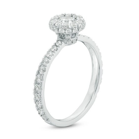 Previously Owned - YOU by Jean Doussetâ¢ 1-1/6 CT. T.w. Diamond Frame Engagement Ring in 14K White Gold (I/Si2)