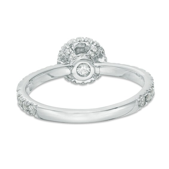 Previously Owned - YOU by Jean Doussetâ¢ 1-1/6 CT. T.w. Diamond Frame Engagement Ring in 14K White Gold (I/Si2)
