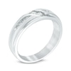 Thumbnail Image 2 of Previously Owned - Ever Us® 1/4 CT. T.W. Two Stone Diamond Satin Slant Band in 14K White Gold