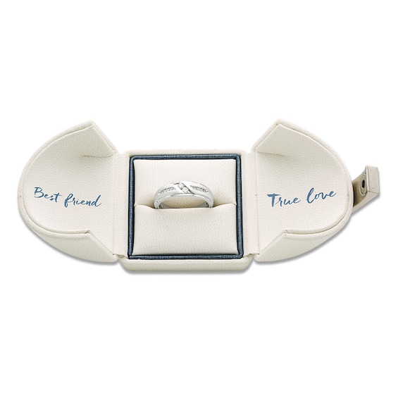 Previously Owned - Ever UsÂ® 1/4 CT. T.w. Two Stone Diamond Satin Slant Band in 14K White Gold