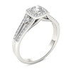 Thumbnail Image 2 of Previously Owned - 1/2 CT. T.W. Diamond Cushion Frame Split Shank Vintage-Style Engagement Ring in 14K White Gold