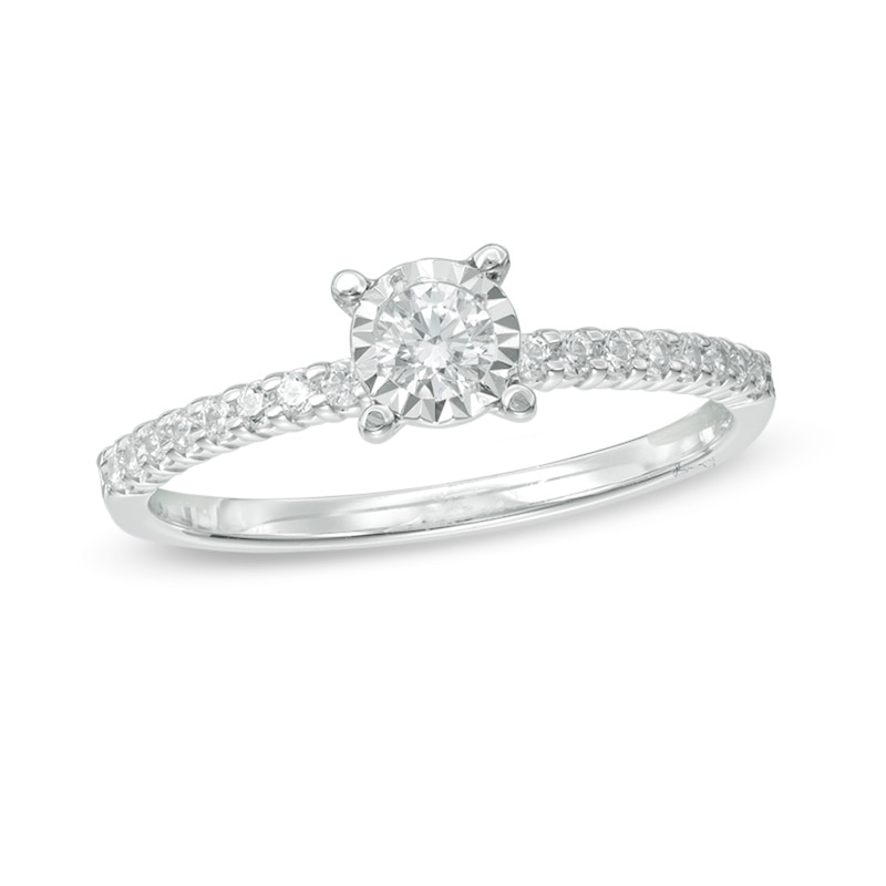 Main Image 1 of Previously Owned - 1/3 CT. T.W. Diamond Engagement Ring in 14K White Gold