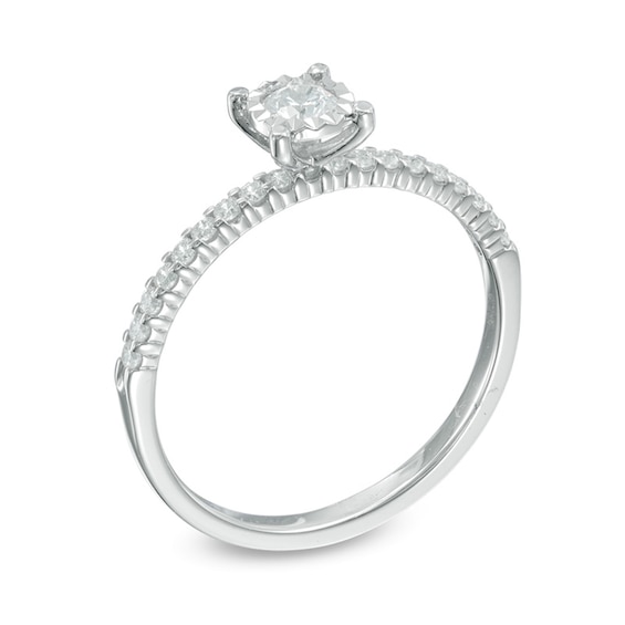 Previously Owned - 1/3 CT. T.w. Diamond Engagement Ring in 14K White Gold
