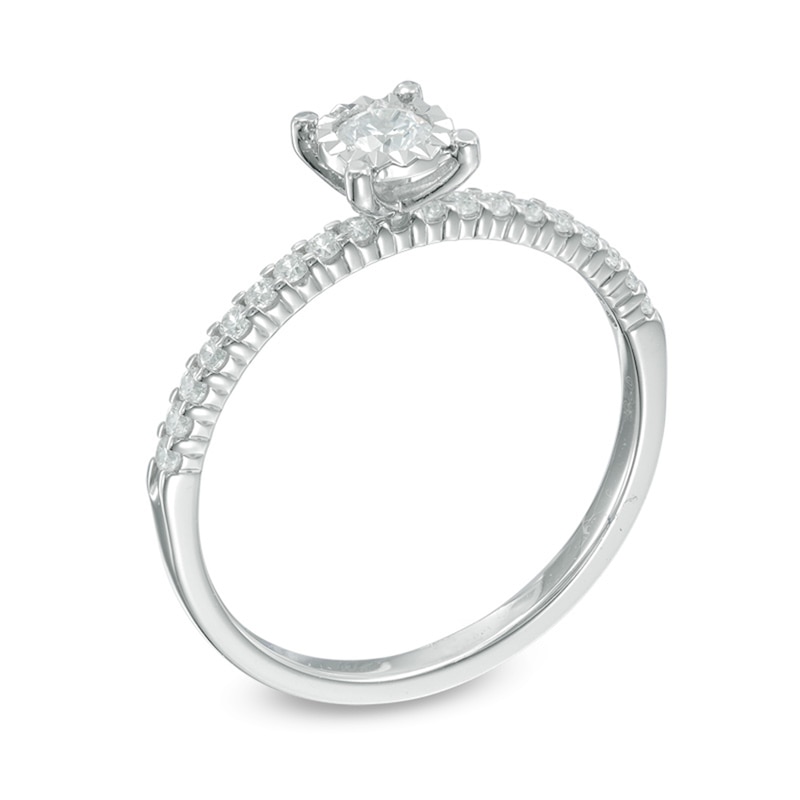 Main Image 2 of Previously Owned - 1/3 CT. T.W. Diamond Engagement Ring in 14K White Gold