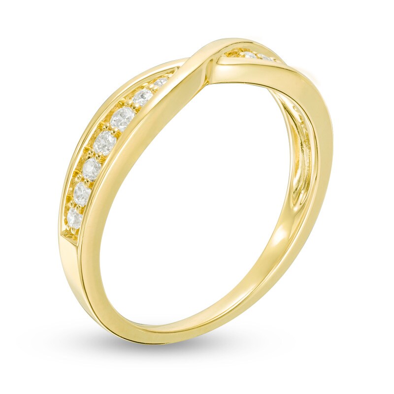 Main Image 2 of Previously Owned - 1/5 CT. T.W. Diamond Criss-Cross Anniversary Band in 10K Gold