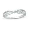 Thumbnail Image 1 of Previously Owned - 1/5 CT. T.W. Diamond Criss-Cross Anniversary Band in 10K White Gold