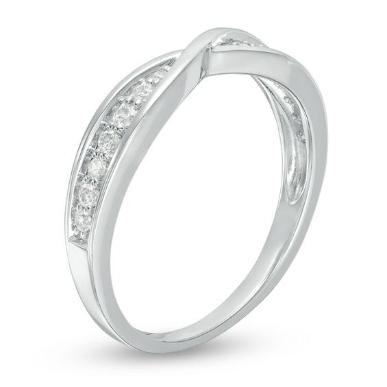 Previously Owned - 1/5 CT. T.w. Diamond Criss-Cross Anniversary Band in 10K White Gold