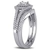 Thumbnail Image 2 of Previously Owned - 1/2 CT. T.W. Princess-Cut Diamond Double Frame Bridal Set in Sterling Silver
