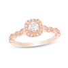 Thumbnail Image 1 of Previously Owned - 3/8 CT. T.W. Diamond Cushion Frame Vintage-Style Engagement Ring in 14K Rose Gold
