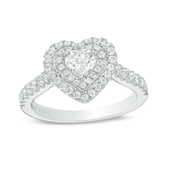 Previously Owned - Vera Wang Love Collection 1 CT. T.w. Heart-Shaped Diamond Engagement Ring in 14K White Gold