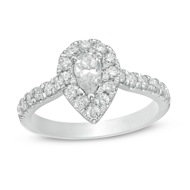 Main Image 1 of Previously Owned - Love's Destiny by Zales 1 CT. T.W. Pear-Shaped Diamond Engagement Ring in 14K Two-Tone Gold