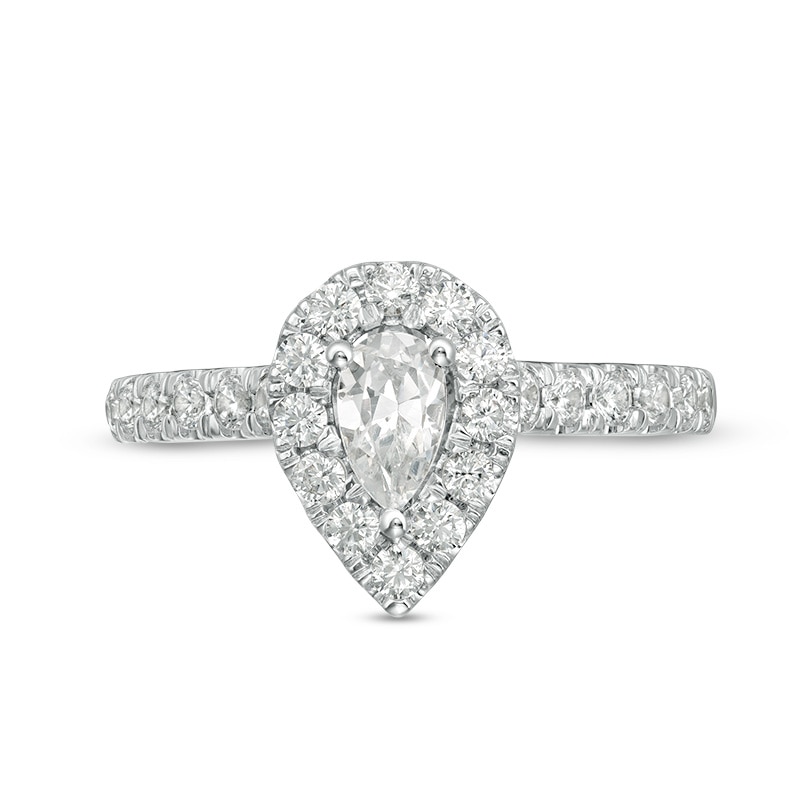 Main Image 6 of Previously Owned - Love's Destiny by Zales 1 CT. T.W. Pear-Shaped Diamond Engagement Ring in 14K Two-Tone Gold