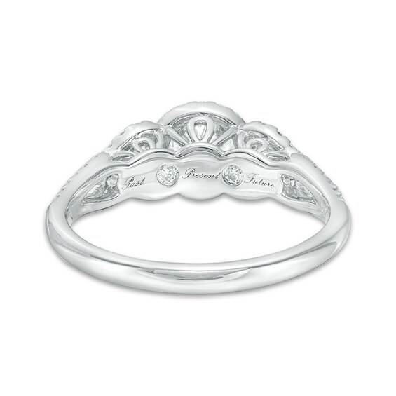 Previously Owned - 7/8 CT. T.w. Diamond Past Present FutureÂ® Frame Engagement Ring in 14K White Gold