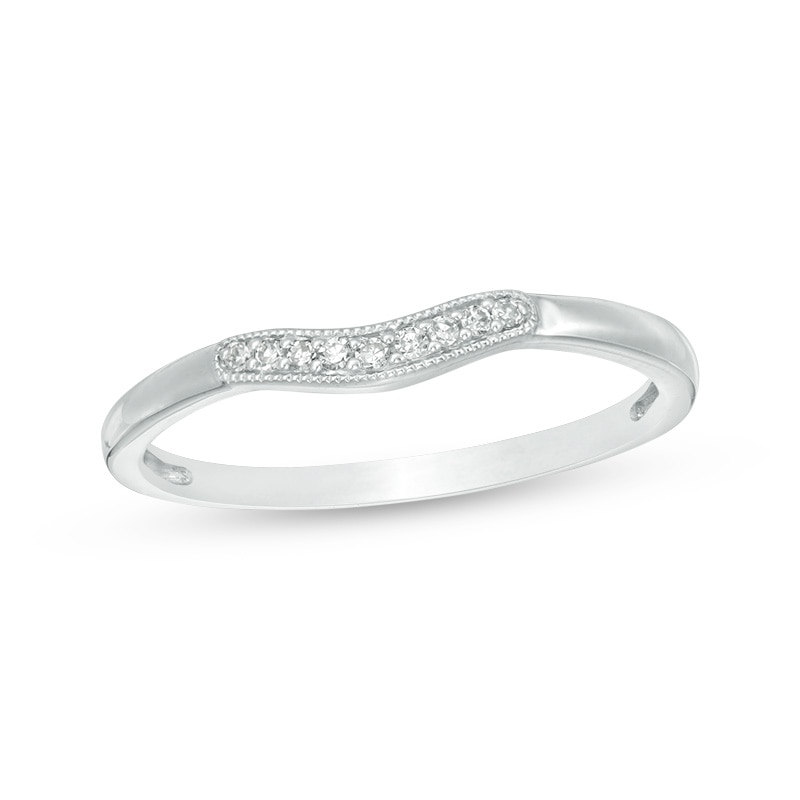 Main Image 1 of Previously Owned - Diamond Accent Vintage-Style Contour Anniversary Band in 10K White Gold