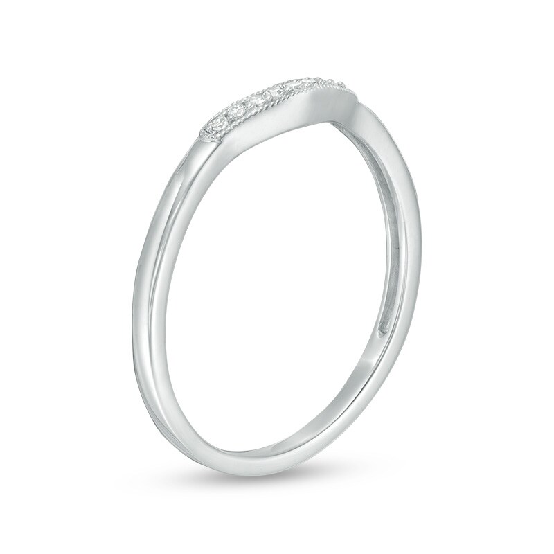 Main Image 2 of Previously Owned - Diamond Accent Vintage-Style Contour Anniversary Band in 10K White Gold