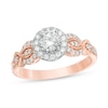 Thumbnail Image 1 of Previously Owned - 3/4 CT. T.W. Diamond Frame Twist Vintage-Style Engagement Ring in 10K Rose Gold