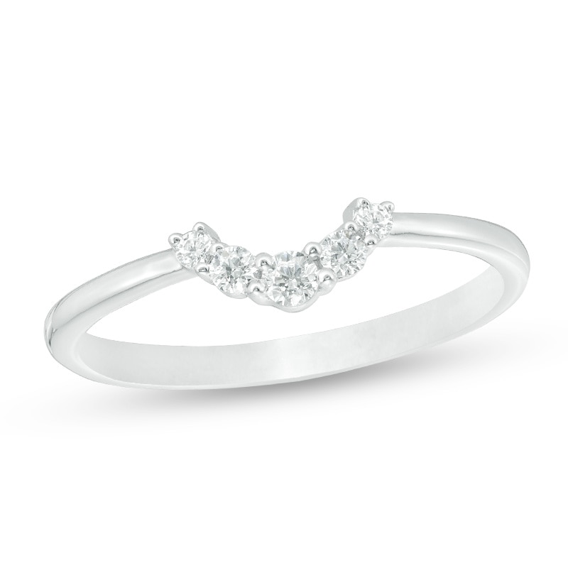Main Image 1 of Previously Owned - 1/6 CT. T.W. Diamond Contour Anniversary Band in 14K White Gold