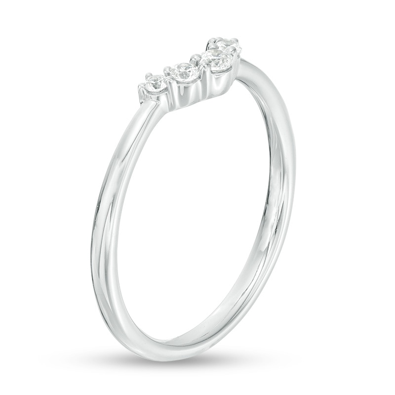 Main Image 2 of Previously Owned - 1/6 CT. T.W. Diamond Contour Anniversary Band in 14K White Gold