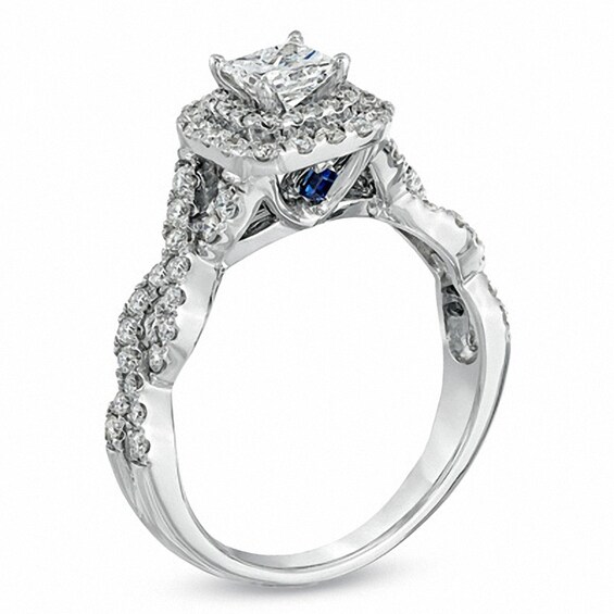 Previously Owned - Vera Wang Love Collection 1 CT. T.w. Princess-Cut Diamond Engagement Ring in 14K White Gold