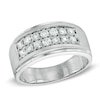 Thumbnail Image 1 of Previously Owned - Men's 1 CT. T.W. Diamond Double Row Ring in 10K White Gold