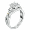 Thumbnail Image 1 of Previously Owned - Celebration Ideal 1 CT. T.W. Princess-Cut Diamond Frame Bridal Set in 14K White Gold (I/I1)