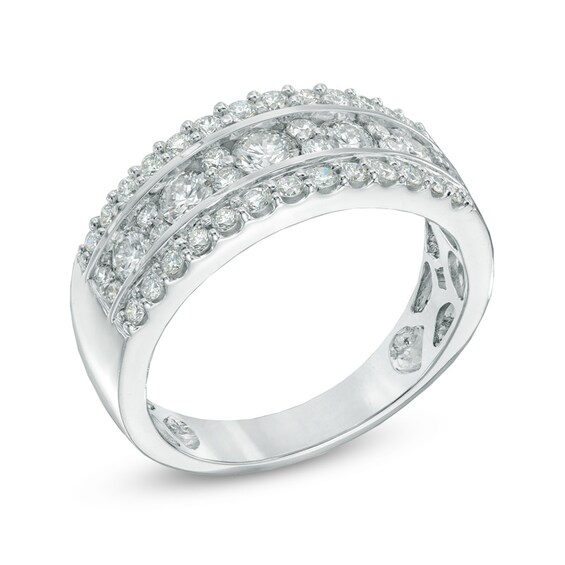 Previously Owned - 1 CT. T.w. Diamond Triple Row Anniversary Band in 14K White Gold
