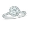 Thumbnail Image 1 of Previously Owned - Celebration Lux® 1 CT. T.W. Diamond Frame Engagement Ring in 14K White Gold (I/SI2)