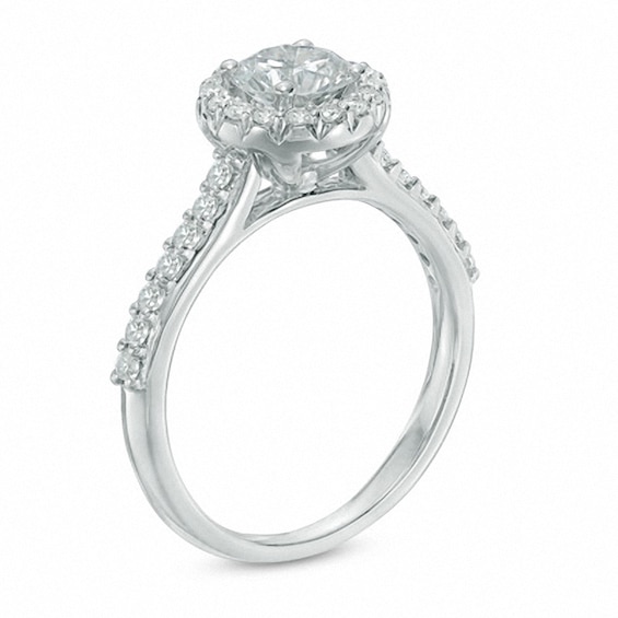 Previously Owned - Celebration Lux® 1 CT. T.w. Diamond Frame Engagement Ring in 14K White Gold (I/Si2)