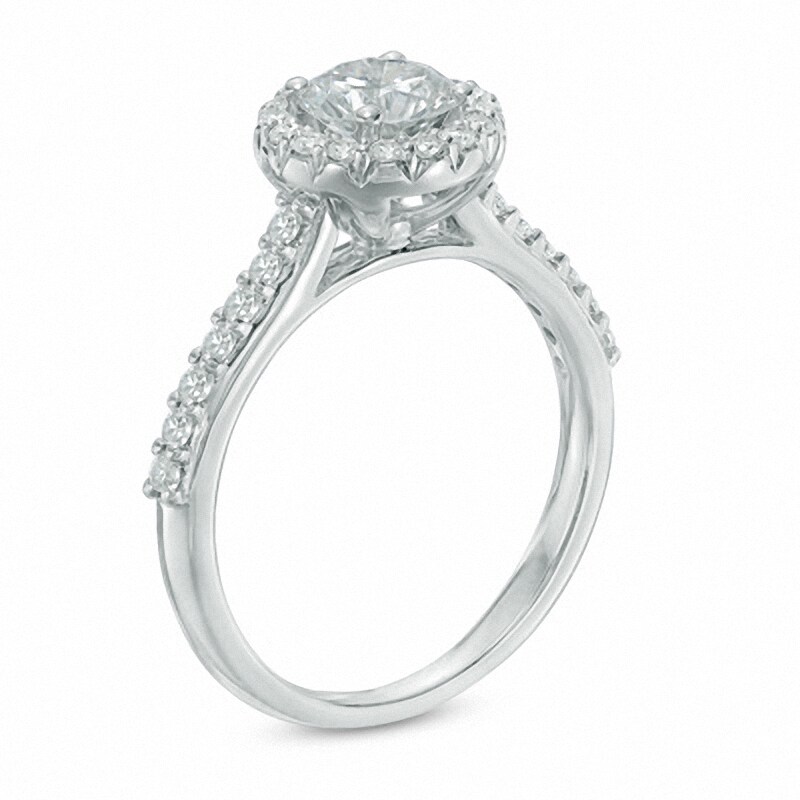 Main Image 2 of Previously Owned - Celebration Lux® 1 CT. T.W. Diamond Frame Engagement Ring in 14K White Gold (I/SI2)
