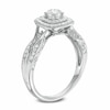 Thumbnail Image 2 of Previously Owned - 1/3 CT. T.W. Diamond Vintage-Style Double Frame Interlocking Shank Engagement Ring in 10K White Gold