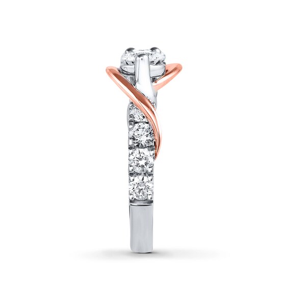 Previously Owned - Ever UsÂ® 1-1/2 CT. T.w. Two-Stone Diamond Swirl Anniversary Band in 14K Two-Tone Gold