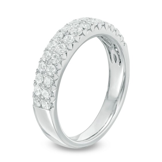 Previously Owned - 3/4 CT. T.w. Diamond Double Row Anniversary Band in 14K White Gold