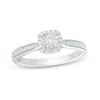 Thumbnail Image 1 of Previously Owned - 1/3 CT. T.W. Diamond Cushion Frame Engagement Ring in 10K Two-Tone Gold