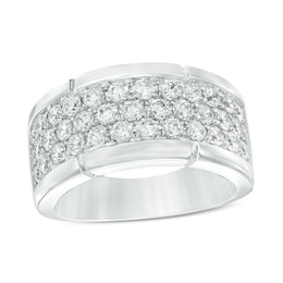 Previously Owned - 2 CT. T.W. Diamond Multi-Row Band in 10K White Gold