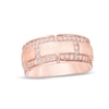 Thumbnail Image 1 of Previously Owned - 3/4 CT. T.W. Diamond Brick Pattern Wedding Band in 10K Rose Gold