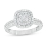 Thumbnail Image 0 of Previously Owned - 5/8 CT. T.W. Diamond Triple Cushion Frame Two Row Engagement Ring in 10K White Gold