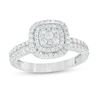 Thumbnail Image 1 of Previously Owned - 5/8 CT. T.W. Diamond Triple Cushion Frame Two Row Engagement Ring in 10K White Gold