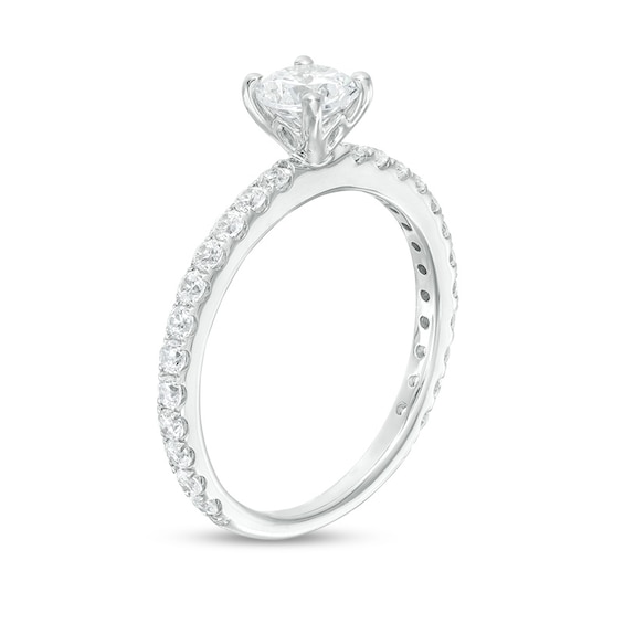 Previously Owned - 3/8 CT. T.w. Princess-Cut Diamond Frame Twist Engagement Ring in 10K White Gold