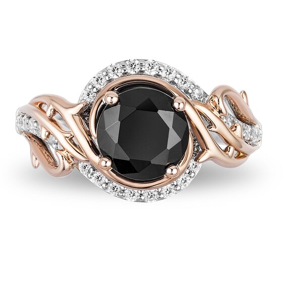 Previously Owned - Enchanted Disney Villains Maleficent 2 CT. T.w. Black Diamond Ring in 14K Two-Tone Gold