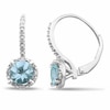 Thumbnail Image 1 of Previously Owned - 6.0mm Aquamarine and Diamond Accent Drop Earrings in Sterling Silver